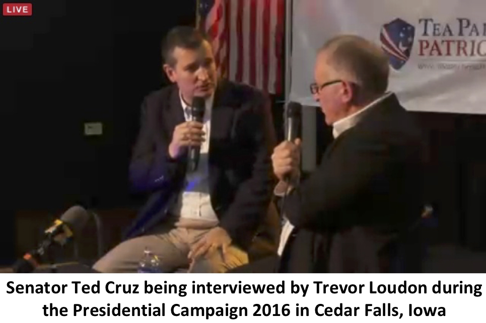 Senator Ted Cruz being interviewed by Trevor Loudon during the Presidential Campaign 2016 in Cedar Falls