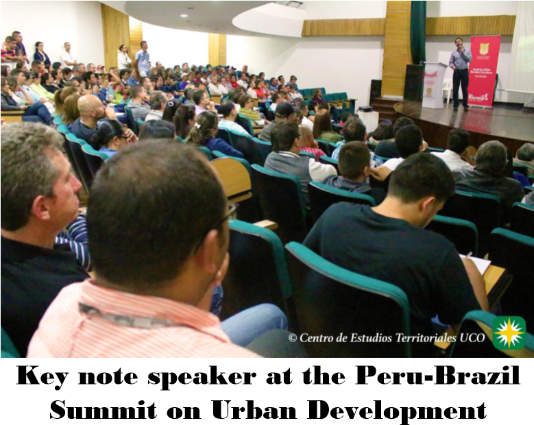 Key note speaker at the Peru-Brazil Summit on Urban Development
